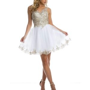 SHORT EMBRODERED BODICE DRESS WHITE BLUE PLUM SILVER